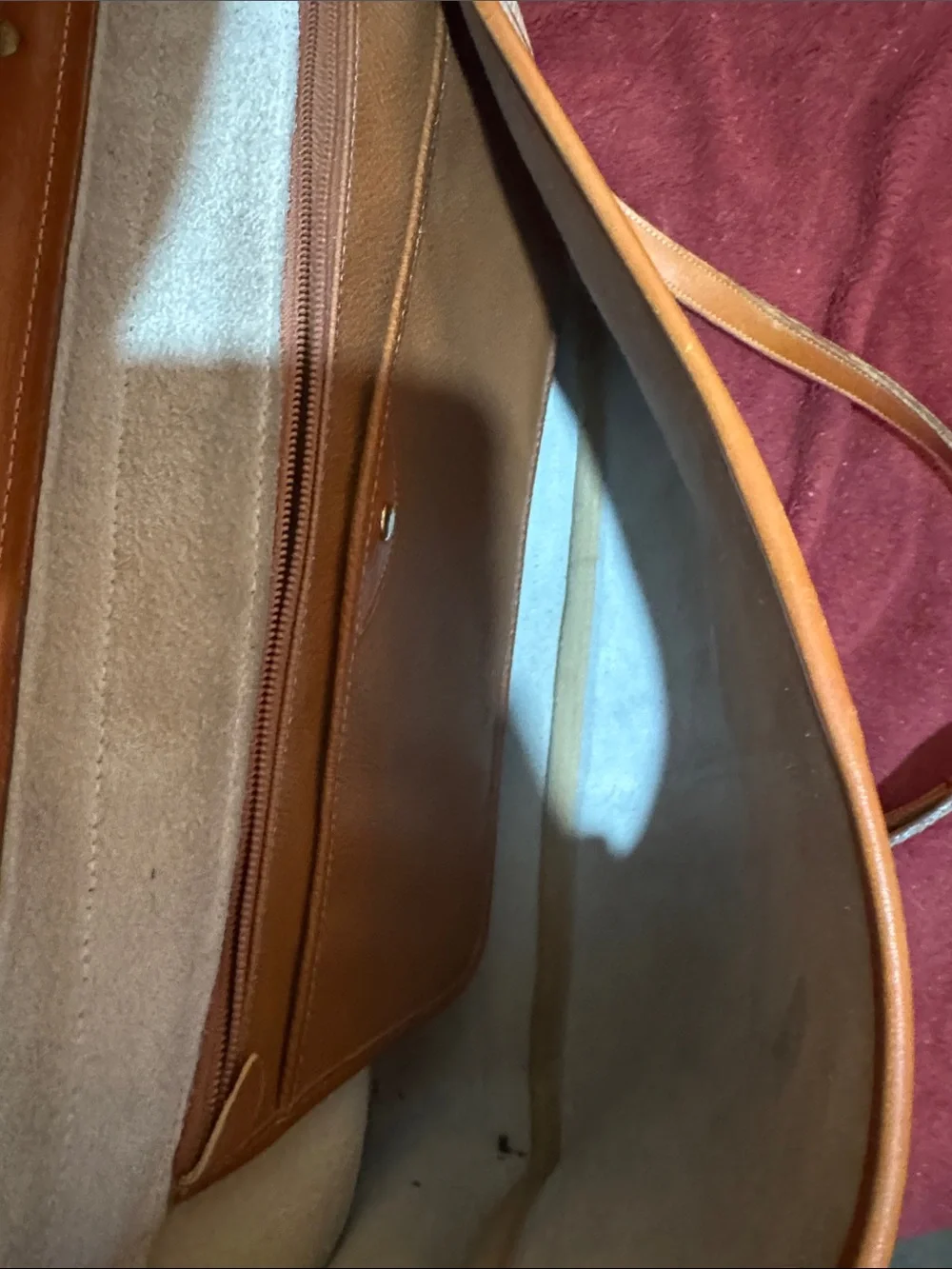 Dooney & Bourke Cream and Tan Leather Crossbody Satchel